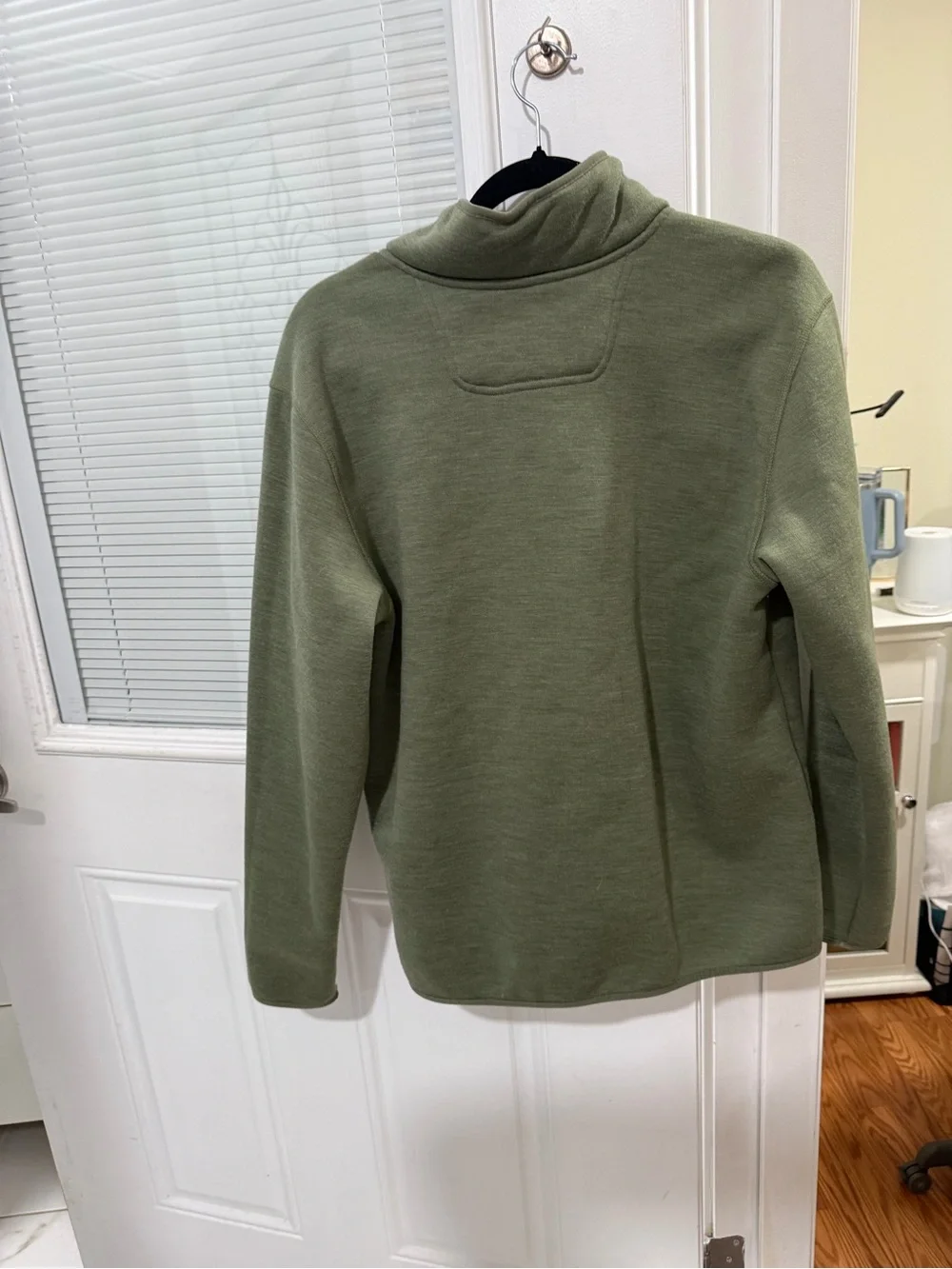 The North Face Men's Olive Green Zip-Neck Fleece Pullover